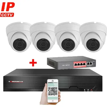 Kompletní kamerový systém IP 4 kamerový set s externím PoE XM-402B-Ext. 4MPx, CZ menu