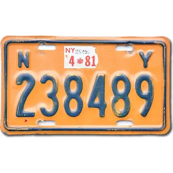 Plechová cedule Americká SPZ New York Yellow 238489 moto