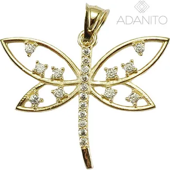 Přívěsek Zlatý přívěsek vážka se zirkony