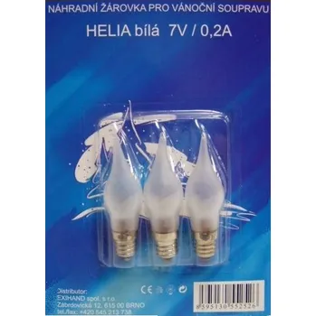 Vánoční dekorace Blistr 3 žárovky Helia bílá 7V/0,2A