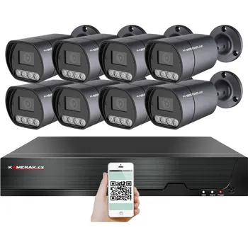 Kompletní kamerový systém 4K PoE IP 8 kamerový set XM-810D 8MPx, mikrofon, CZ menu