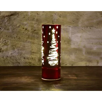 Svícen SVĚTÝLKA ZIMNÍHO STROMKU | LED skleněný svícen | 25 cm Dedra