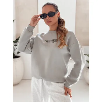 Dámská mikina Šedá oversize mikina NEVER BY1230 Velikost: M