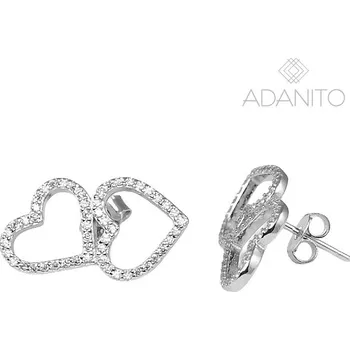 Náušnice Stříbrné náušnice srdíčka se zirkony