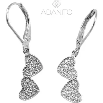 Náušnice Stříbrné visací náušnice srdíčka