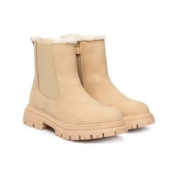 Dámské kozačky Polokozačky Calvin Klein V3A5-83126-0315500 S Béžová 31