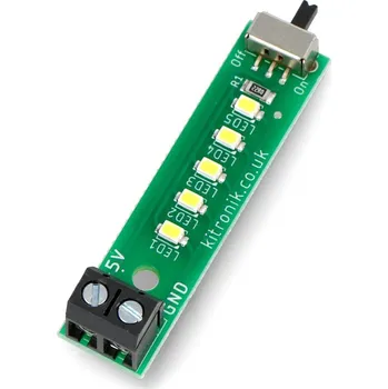 LED osvětlení LED pásek 5 x 5V diod se šroubovacím konektorem - Kitronik 35172