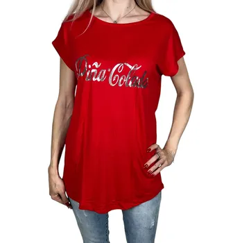 Dámské tričko Emola Dámské tričko s krátkým rukávem PINA COLADA Barva: Červená, Velikost: L