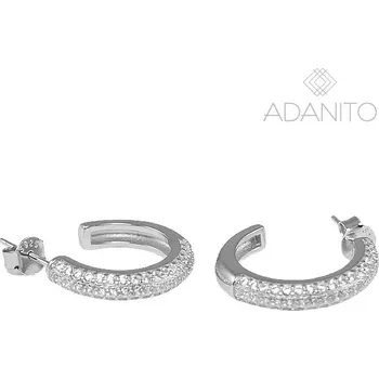 Náušnice Stříbrné náušnice kroužky se zirkony na puzetu