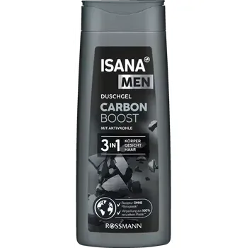 Sprchový gel ISANA Men Sprchový gel 3 v 1 Carbon Boost 300 ml