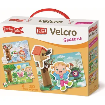 Dřevěná hračka Pexi Velcro skládačky - Roční období