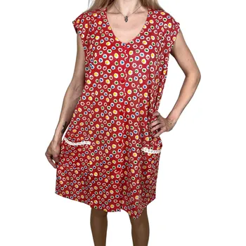 Kuchyňská zástěra JP Dámská nadměrná zástěra JULIE Barva: Červená, Velikost: 3XL