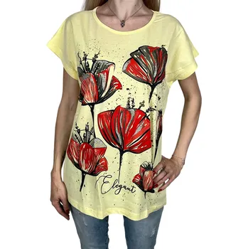 Dámské tričko Namso Dámské tričko s krátkým rukávem ELEGANT Barva: Žlutá, Velikost: 2XL