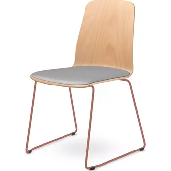 Jednací židle Konferenční židle Sunrise 151-Q-N13 (kostra cihlově červená PANTONE 17-1532 TCX, překližka buk + čal