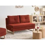 Rozkládací pohovka červená látkové čalounění 3místná na spaní moderní styl obývací pokoj Beliani