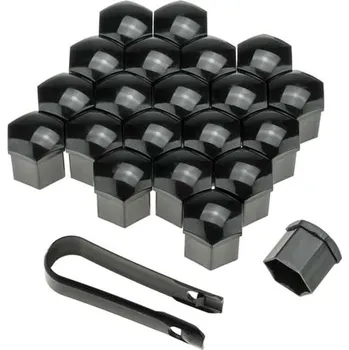 Samolepicí dekorace na vozidlo Sada krytek na kolové šrouby nebo matice, šedé 20+1ks, PCAPS-BLACK19, 19mm