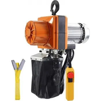 zvedák Elektrický řetězový kladkostroj VEVOR, nosnost 1026 kg, výška zdvihu 3 m, rychlost 3 m/min, 230 V, jednofázový mostový jeřáb s řetězem G100, kabelové dálkové ovládání 3 m pro garáž, obchod, hotel, dům