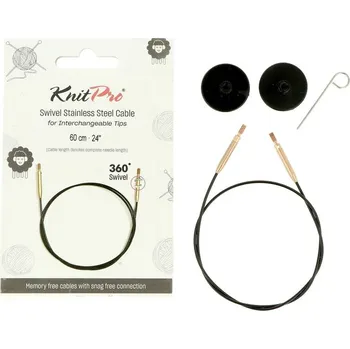 Jehlice Otočné ocelové lanko KnitPro 35 cm