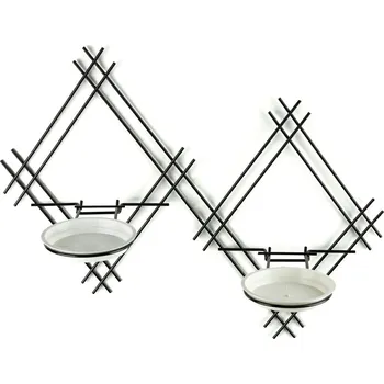 Květináč NÁSTĚNNÝ DRŽÁK NA KVĚTINÁČ EVELIN 41X60X26 CM ČERNÁ