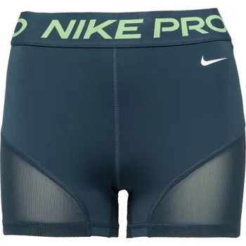 Dámské šortky Nike PRO S Tmavě zelená, Reflexní neon, Bílá