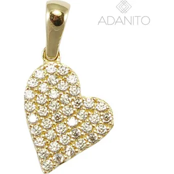 Přívěsek Zlatý přívěsek srdce se zirkony