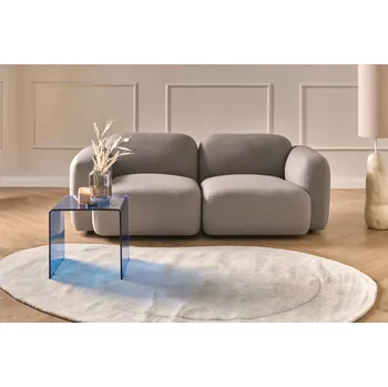 Pohovka 3místná pohovka taupe látkové čalounění dřevěné nohy s podložkami obývací pokoj skandinávský styl Beliani