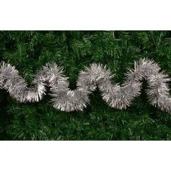 Vánoční dekorace STŘÍBRNÝ TŘPYT | široký vánoční řetěz | 200 cm Dedra