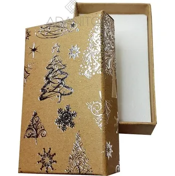 Dárková krabička Vánoční eko papírová krabička na šperky