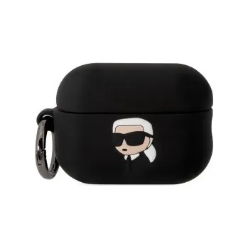 Telefonní příslušenství Apple Karl Lagerfeld 3D Logo NFT Karl Head Silikonové pouzdro Airpods Pro 2 černé