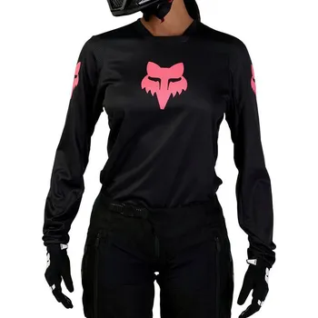 Moto dres dámský dres Fox Wmns Blackout Jersey Black/Pink XL