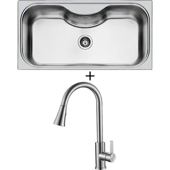 Nerezový dřez Nerezový dřez SET Foster URAGANO 1555 600 nerez + Laveo BONA BAB 269U nerez