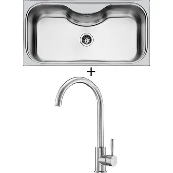 Nerezový dřez Nerezový dřez SET Foster URAGANO 1555 600 nerez + Deante LIMA BBM F62M nerez