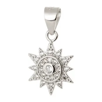 Přívěsek Stříbrný přívěšek sluníčko s čirými zirkony 79767F