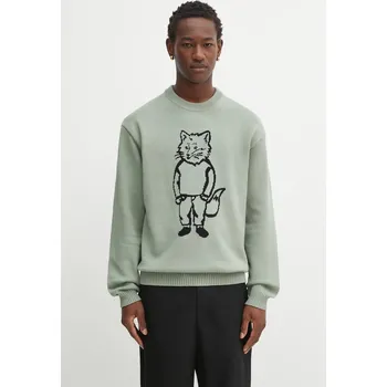 Dámský svetr Svetr Maison Kitsuné Dressed Fox Intarsia, S, zelená, 97X