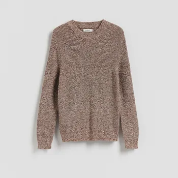 Pánský svetr Reserved - Strukturovaný svetr - hnědá - 439FX-88M - 439FX-88M-XL