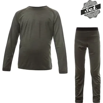 SENSOR MERINO AIR SET dětský triko dl.rukáv + spodky olive green 100
