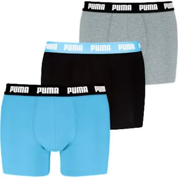 Boxerky Puma Everyday Boxer 3 Pack M 93832714 - grey melange/light blue L