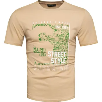 Pánské tričko Recea Pánské tričko s krátkým rukávem Viscavergoni béžová M