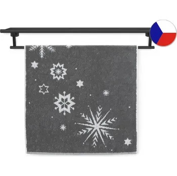 Ručník Vánoční ručník 50x100 ZOE 450g Kouzlo zimy tmavá šedá IV