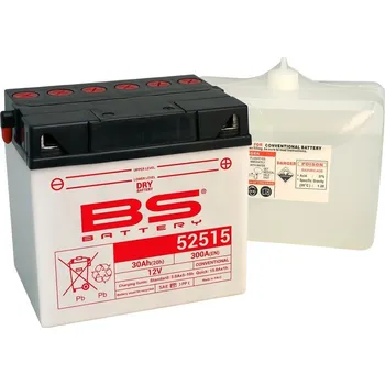 Elektroinstalace pro motocykl BS BATTERY Konvenční baterie s kyselinovým obalem - 52515 (B60N30L-A) 310543