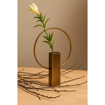 Váza BePureHome Ring váza, kov, antique brass, 25x18x5 cm
