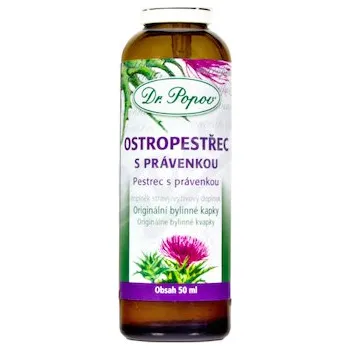 Přírodní produkt Dr.Popov Kapky bylinné Ostropest.s právenkou 50ml