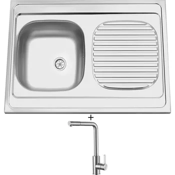 Nerezový dřez Nerezový dřez SET Sinks CLP-A 800 M 0,5mm matný + Laveo BONA BAB 269D nerez