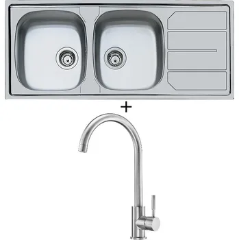 Nerezový dřez Nerezový dřez SET Foster 1000 1812 nerez + Deante LIMA BBM F62M nerez