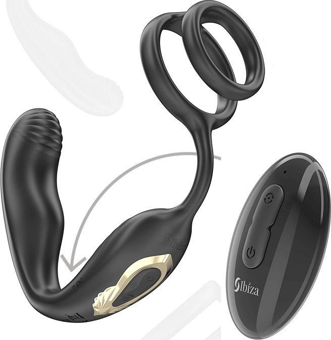 IBIZA Wiggle Vibrating Prostate plug with cock ring