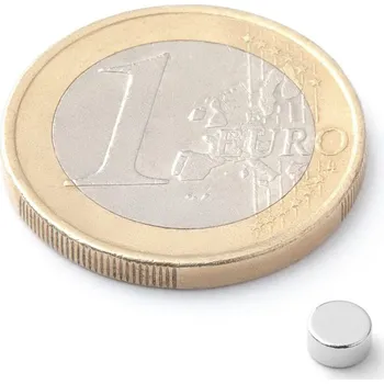 Dekorativní magnet Neodymový magnet kotouč Ø 4 mm, v. 2 mm, síla 420 g - 10 kusů