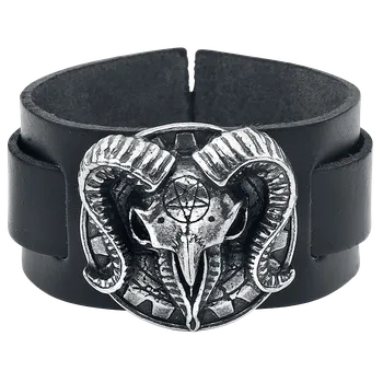 Náramek Kožený náramek Gotika z Alchemy Gothic - Gears Of Aiwass - Muži - černá