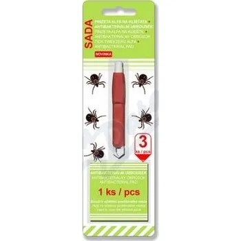 Pinzeta na klíšťata ALFA pinzeta na klíšťata+antibakterialní ubrousek