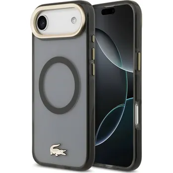 Náhradní kryt pro mobilní telefon Lacoste PC/TPU Frosted Finish Gold Logo MagSafe zadní kryt pro iPhone 17 Air Black