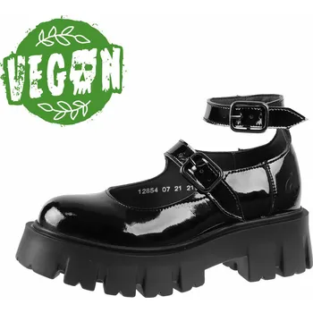 Dámské lodičky boty s klínem - Constance Vegan Black Patent - ALTERCORE - ALT079 - 41